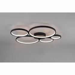 Le plafonnier de la série RONDO par Trio Lighting est composé d'une structure en métal avec 5 diffuseurs en forme de cercle d ...