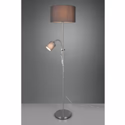 Le lampadaire de la série OWEN par Trio Lighting a une structure en métal avec une finition nickel mat. Equipé d'un double ab ...