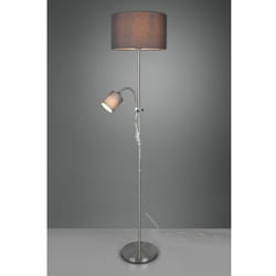 Lampadaire Owen 1xE27+Spot Nickel Et Tissu Gris L36 cm Trio Lighting