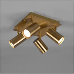 Trio Lighting - Marley Spot 4 Spots GU10 Laiton Vieilli 24x24 cm