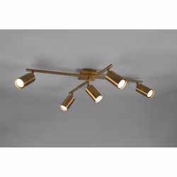 MARLEY par Trio Lighting est un plafonnier composé d'une rosace carrée et de 2 bras avec 5 spots orientables, entièrement réa ...