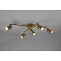 Trio - Plafonnier 5 Spots Orientables Lighting Marley Laiton Vieilli