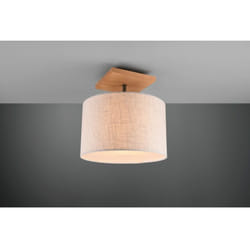 Plafonnier Elmau 1xE27 Nickel Et Abat-jour Sable Ø35 cm Trio Lighting
