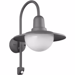 Luminaires de jardin, Applique murale outdoor avec détecteur Norman Gris en Metal, trio