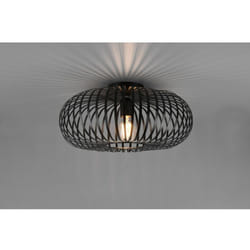 Trio - Plafonnier Cage Métallique Ellissi Johann Noir Ø40 cm Lighting