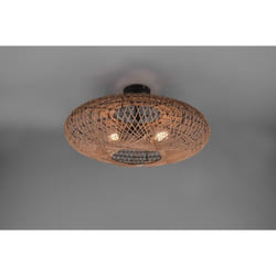 Plafonnier Led métal et sisal culot E27 - Trio - Hedda