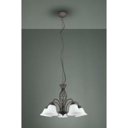 Lighting suspension rustique ampoules exclus 5 lumiÈres ip20 rust 101000524 - Trio