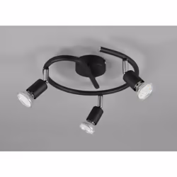 FinitionCouleur Noir matMatériau Métal Hauteur 13cmDiamètre 26cm Montage au plafond Lampes non incluses, 3x GU10 - max. 35W T ...