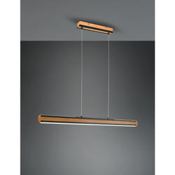 Lustre De Bureau Double Emission Vintage Bois Et Métal Noir Gradateur Deacon Trio Lighting