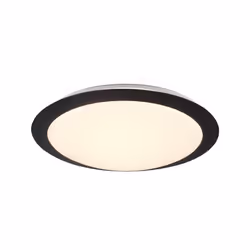 Le plafonnier UMBERTO par Trio Lighting a une structure ronde en plastique blanc avec un liseré noir. Source de lumière LED i ...