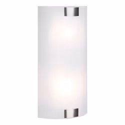 TRIO, Applique, Pura;2xE27, max.25,0 W;Verre, Blanc, Corps: Métal, Nickel mat;L:20,0cm, H:40,0cm, P:7,0cm;Montage au mur,IP20 ...
