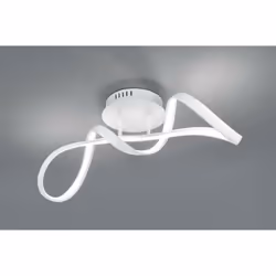 Le plafonnier PERUGIA par Trio Lighting a une structure en métal blanc mat. Le diffuseur LED intégré rappelle l'image d'un ar ...