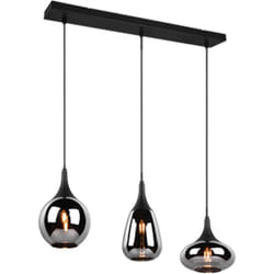Trio Lighting - Suspension 3xe14 max 40w verre chrome metal noir reglable en hauteur ip20 - trio - lumina 58647141 58647141 58647141