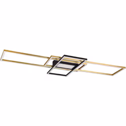 Trio - plafonnier, irvine incl. 1 x LED,SMD,60,0 WATT,3000-6500K,7100 lm. corps: métal, laiton mat L:105,0CM, L:42,0CM, H:6,5CM