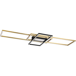Trio - plafonnier, irvine incl. 1 x LED,SMD,60,0 WATT,3000-6500K,7100 lm. corps: métal, laiton mat L:105,0CM, L:42,0CM, H:6,5CM