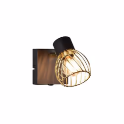 Spot Trio Lighting Ardon 1x E14 max 10W noir doré - R81381080Finition:Couleur : noir doréMatière : métal Ombrage:Couleur : or ...