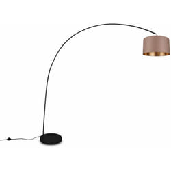 Trio - Lampadaire design, Lampadaire métal abat jour tissu en arc Mansur Anthracite en Metal