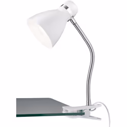 REALITY LAMPE À PINCE HARVEY R20731231, MÉTAL BLANC MAT, SANS 1X E27, FLEXARM