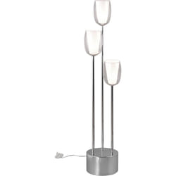 Lampadaire 3xE14, max. 10W, verre transparent et blanc, chrome – Trio Select - Barret