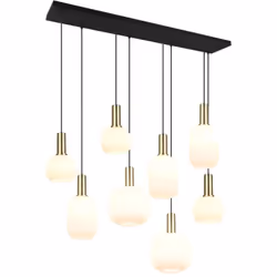Suspension DIVA – Élégance et raffinement lumineux La suspension DIVA à 8 lampes apporte une touche sophistiquée à votre inté ...