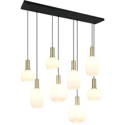 Trio - Suspension, Suspension huit lampes 120 cm Diva Blanc en Verre