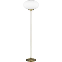 Lampadaire design, Lampadaire vintage verre et métal Fomento Doré en Metal Trio