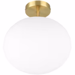 Le plafonnier Fomento allie modernité et élégance grâce à son corps en métal et son diffuseur en verre blanc. Disponible en l ...