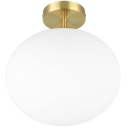 Trio - Plafonnier design, Lampe de plafond verre et métal Fomento Doré en Verre