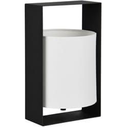 Trio - Lampe design, Lampe de table 27 cm métal et tissu Pail Noir en Metal