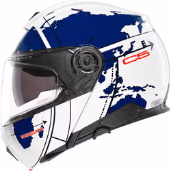 Schuberth C5 Globe Casque, blanc-turquoise-bleu, taille 53 pour Hommes