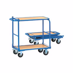 Chariot en tube d'acier avec plateforme de table rabattable Capacité : 150 kg, Dimensions 900 x 470 x 900 mm, Plateau 720 x 4 ...