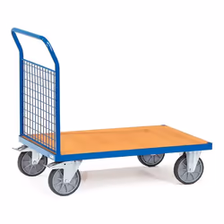 fetra 1512, Contre-plaqué, Acier, Chariot de transport, Bleu, 600 kg, 4 roue(s), 20 cm