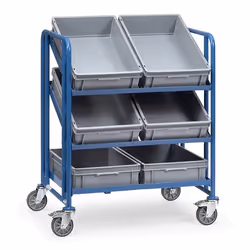 fetra 2392, Acier, Chariot à étagères, Bleu, 250 kg, 4 roue(s), 12,5 cm
