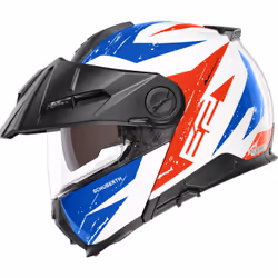 Schuberth E2 Explorer Casque, blanc-rouge-bleu, taille M pour Hommes