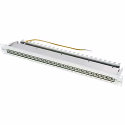 Telegärtner 19-inch Patch Panel MPP24-HS K Cat.6A, RJ-45, Cat6a, Gris, Montage de rack, 1U, 482,6 mm