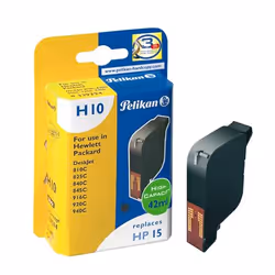 Pelikan Inkjet Cartridge H10 replaces HP 15, black, 42 ml, Rendement élevé (XL), Encre à pigments, 1 pièce(s)
