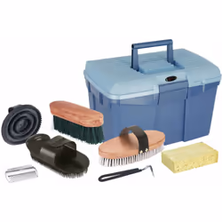 Kerbl Coffre de pansage La box de pansage contient tout le nécessaire pour les soins du cheval: Étrille ovale en caoutchouc N ...