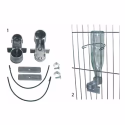 Abreuvoir sabot porte bouteilles pour lapins - En aluminium - A installer sur un grillage - 4 éléments Lot de 2