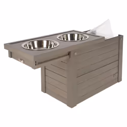 Kerbl ECO gamelle et abreuvoir pour chiens et chats Acier inoxydable Gris Chien Combinaison de mangeoires et d’abreuvoirs automatiques pour animaux de compagnie
