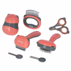 Kerbl 80074, Chat (animal) / Chien, Brosse de toilettage, Noir, Rouge, 7 pièce(s), 1 coupe-griffes 1 brosse pour pelage 1 lim ...
