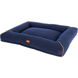 Corbeille Jerome – Bleu foncé / Cognac – 110 × 90 × 10 cm
