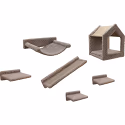 Kerbl Monte Baldo, Rampe pour animaux de compagnie, Intérieure, Chat, Polyester, Bois, Gris, Monochromatique