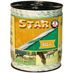 Kerbl corde pour clôture électrique pour animaux star 400M blanc et vert 44528