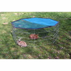 Kerbl 82708 cage et niche pour petits animaux Lapin Noir, Bleu, Acier inoxydable