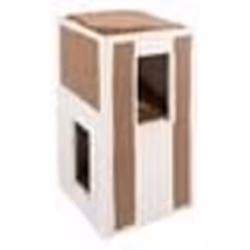 Kerbl Baril de grattage pour chats Galina 40x40x78 cm Blanc et marron