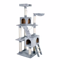 Kerbl Arbre à chat Square, Tour griffoir pour chat, Autonome, Beige, Gris, Peluche, Sisal, 1780 mm