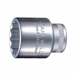 STAHLWILLE 50 A 1/2, Régler, Adaptateur de douille, Acier, Chrome, 18.3 mm, 38 mm