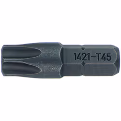 BITS-Embouts tournevis pour vis TORX®. Caractéristiques techniques: Poids: 8 gLongueur: 26 mmTaille: T 45Taille TORX R: 7,8 m ...