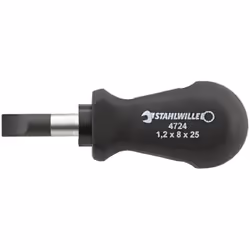 Tournevis courts DRALL DIN ISO 2380-1, -2, DIN 5264, ISO 2380-1, -2, modèle court, Chrome-Alloy-Steel, chromés mat, extrémité ...