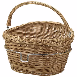 KLICKfix Panier en Osier, Devant, Panier de vélo, Marron, 18 L, 7 kg, 310 mm